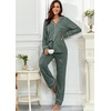 image:imagePrinStory Womens Pajama Sets Button Down Pjs 2 Piece Lounge SetGray Green