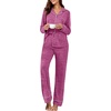 image:imagePrinStory Womens Pajama Sets Button Down Pjs 2 Piece Lounge SetHot Pink