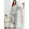 image:imagePrinStory Womens Pajama Sets Button Down Pjs 2 Piece Lounge SetLight Gray