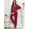 image:imagePrinStory Womens Pajama Sets Button Down Pjs 2 Piece Lounge SetRed