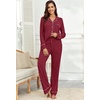 image:imagePrinStory Womens Pajama Sets Button Down Pjs 2 Piece Lounge SetRed