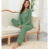 image:imagePrinStory Womens Pajama Sets Button Down Pjs 2 Piece Lounge SetSeaweed Green