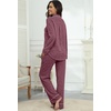 image:imagePrinStory Womens Pajama Sets Button Down Pjs 2 Piece Lounge SetWine Red
