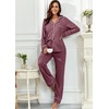 image:imagePrinStory Womens Pajama Sets Button Down Pjs 2 Piece Lounge SetWine Red