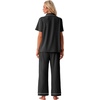 image:imagePrinStory Womens Pajamas Sets Button Down Short Sleeve Pjs S3XLBlack