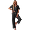image:imagePrinStory Womens Pajamas Sets Button Down Short Sleeve Pjs S3XLBlack