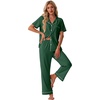 image:imagePrinStory Womens Pajamas Sets Button Down Short Sleeve Pjs S3XLDark Green