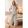 image:imagePrinStory Womens Pajamas Sets Button Down Short Sleeve Pjs S3XLFpapricot Periwinkle