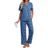 image:imagePrinStory Womens Pajamas Sets Button Down Short Sleeve Pjs S3XLFpblue Flower