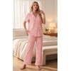 image:imagePrinStory Womens Pajamas Sets Button Down Short Sleeve Pjs S3XLFppink Sunflower