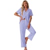 image:imagePrinStory Womens Pajamas Sets Button Down Short Sleeve Pjs S3XLFpspeckled Blue