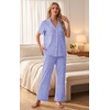 image:imagePrinStory Womens Pajamas Sets Button Down Short Sleeve Pjs S3XLFpspeckled Blue