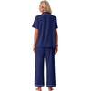 image:imagePrinStory Womens Pajamas Sets Button Down Short Sleeve Pjs S3XLNavy Blue