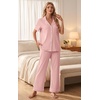 image:imagePrinStory Womens Pajamas Sets Button Down Short Sleeve Pjs S3XLPink