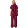 image:imagePrinStory Womens Pajamas Sets Button Down Short Sleeve Pjs S3XLWine Red