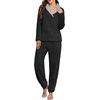 image:imagePrinStory Womens Pajamas Winter Soft Flannel Warm Pjs S2XLBlack