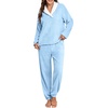 image:imagePrinStory Womens Pajamas Winter Soft Flannel Warm Pjs S2XLBlue