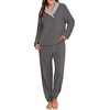 image:imagePrinStory Womens Pajamas Winter Soft Flannel Warm Pjs S2XLDark Gray