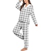 image:imagePrinStory Womens Pajamas Winter Soft Flannel Warm Pjs S2XLFpgray Small Plaid