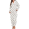 image:imagePrinStory Womens Pajamas Winter Soft Flannel Warm Pjs S2XLFpwhite Black Heart