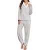 image:imagePrinStory Womens Pajamas Winter Soft Flannel Warm Pjs S2XLLight Gray