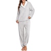 image:imagePrinStory Womens Pajamas Winter Soft Flannel Warm Pjs S2XLLight Gray