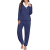 image:imagePrinStory Womens Pajamas Winter Soft Flannel Warm Pjs S2XLNavy Blue