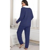 image:imagePrinStory Womens Pajamas Winter Soft Flannel Warm Pjs S2XLNavy Blue
