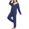 image:imagePrinStory Womens Pajamas Winter Soft Flannel Warm Pjs S2XLNavy Blue
