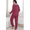 image:imagePrinStory Womens Pajamas Winter Soft Flannel Warm Pjs S2XLWine Red