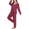 image:imagePrinStory Womens Pajamas Winter Soft Flannel Warm Pjs S2XLWine Red