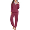 image:imagePrinStory Womens Pajamas Winter Soft Flannel Warm Pjs S2XLWine Red