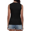 image:imagePrinStory Womens Sleeveless Textured Slim Tops Crewneck Knit Solid Summer Casual Shirts Pullover Tank Tops for WomenBl Black