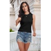 image:imagePrinStory Womens Sleeveless Textured Slim Tops Crewneck Knit Solid Summer Casual Shirts Pullover Tank Tops for WomenBl Black