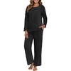 image:imagePrinStory Flannel Pajamas for Women Set Winter Fleece Pjs Sets S2XLBlack