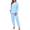 image:imagePrinStory Flannel Pajamas for Women Winter Pajama Set S2XLBlue