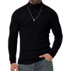 image:imagePrinStory Mens Thermal Long Sleeve Shirts Mock Turtleneck Tops S2XLBlack