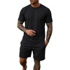 image:imagePrinStory Mens Track Suits 2 Piece Athletic Outfits M3XLBlack