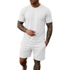 image:imagePrinStory Mens Track Suits 2 Piece Athletic Outfits M3XLWhite
