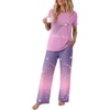 image:imagePrinStory Pajamas for Women Set 2 Piece Soft Pjs Sets S2XLWish Star Taro Pl