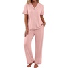 image:imagePrinStory Womens Pajamas Sets Button Down Short Sleeve Pjs S3XLPink