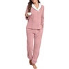 image:imagePrinStory Womens Pajamas Winter Soft Flannel Warm Pjs S2XLDusty Pink