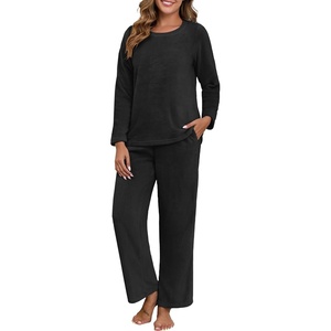 image:imagePrinStory Flannel Pajamas for Women Set Winter Fleece Pjs Sets S2XLBlack