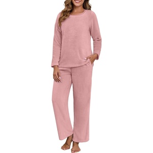 image:imagePrinStory Flannel Pajamas for Women Set Winter Fleece Pjs Sets S2XLDusty Pink