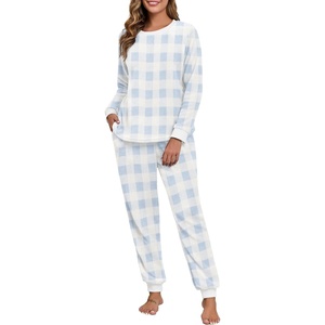 image:imagePrinStory Flannel Pajamas for Women Winter Pajama Set S2XLFpblue Plaid
