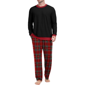image:imagePrinStory Mens Pajama Sets Long Sleeve Sleepwear Pjs Soft Nightwear S2XLChristmas Red Green Plaid 2