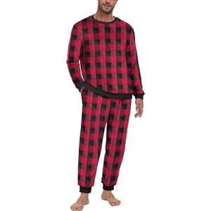image:imagePrinStory Mens Pajamas Set Fleece Pjs Long Sleeve Soft Sleepwear S2XLRed Small Plaid