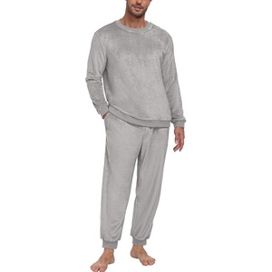 image:imagePrinStory Mens Pajamas Set Fleece Pjs Long Sleeve Soft Sleepwear S2XLSteel Gray
