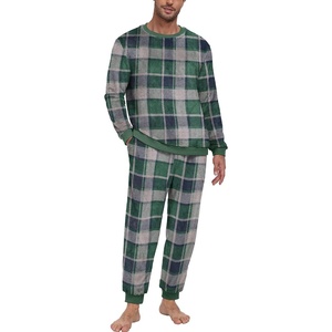 image:imagePrinStory Mens Pajamas Set Fleece Pjs Long Sleeve Soft Sleepwear S2XLWinter Green Plaid