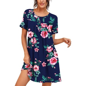 image:imagePrinStory Nightgowns for Women Short Sleeve Night GownsFpnavy Blue